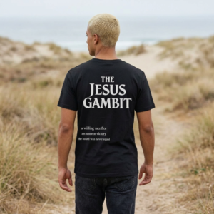the jesus gambit t shirt — inspirational christian faith tee with ‘jg’ monogram